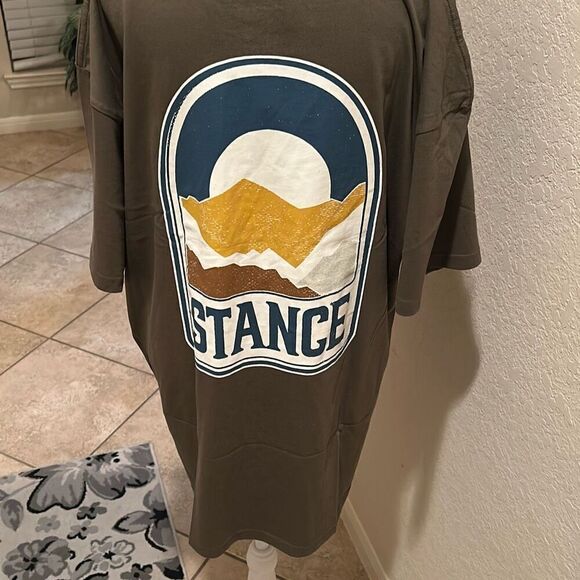 Stance Size XL The Crew Tee Olive Green Saddleback Graphic Western Casual New - Picture 4 of 11